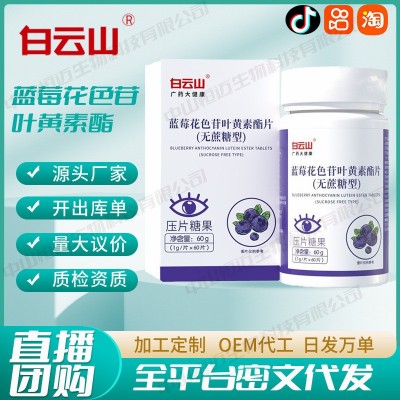 白云山蓝莓花色苷叶黄素酯片无蔗糖型厂家批发代发