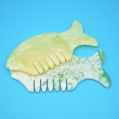 两用刮痧梳头绿玉圆梳子小巧多用途按摩梳子疏通支持设计logo