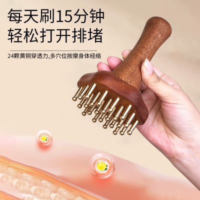 宫氏黄铜经络刷全身通用头部按摩腹部腿部刮痧肝胆带脉疏通刷神器