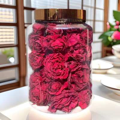 罐装冻干墨红玫瑰花茶云南重瓣花冠茶健康放心送人礼盒装大瓶装