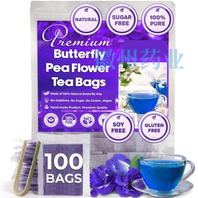 butterfly pea flower tea bags蓝色蝴蝶豌豆花茶包 干蝴蝶豌豆茶