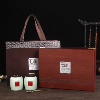 2024龙年新款霍山铁皮石斛包装盒礼品盒可装150克 陶瓷罐石斛礼盒
