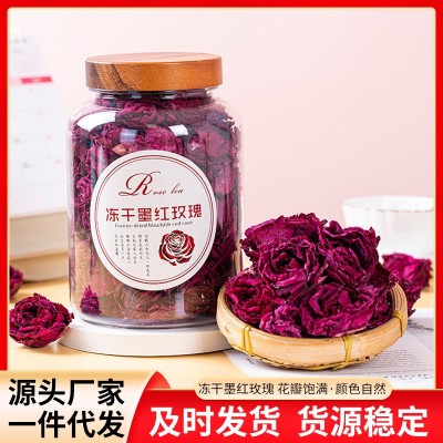 微波冻干玫瑰花茶 云南特产墨红玫瑰特级款 厂家直发瓶装封袋批发