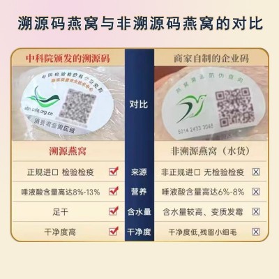 CAIQ印尼溯源码燕窝孕妇中老年人燕窝干盏疏盏燕条燕碎密 盏批发