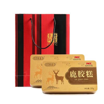 【分销】山东东阿传统滋补品鹿胶糕200克铁盒装女士即食网红带货