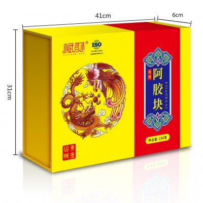 阿胶块250g克驴皮阿胶礼盒熬糕原材料ejiao片代发批发阿胶