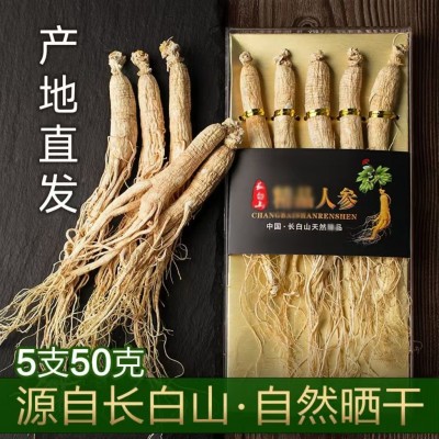干人参东北特产长白山人参干参生晒参礼盒装林下批发产地红 参白参