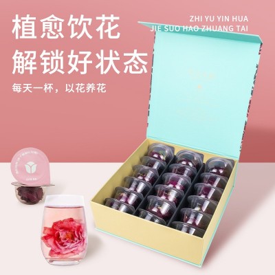 玫瑰花茶云南重瓣墨红玫瑰花冠玫瑰干花适合女生泡茶泡水喝的花茶
