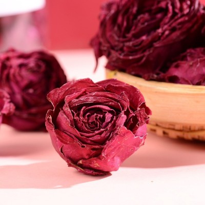 云南玫瑰花 冻干花茶墨红玫瑰120克大桶装 大货批发 平台直播代发